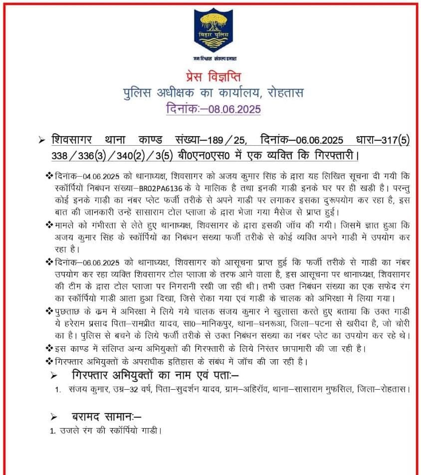 हिंदी समाचार |चोरी के स्कार्पियो के साथ जेल