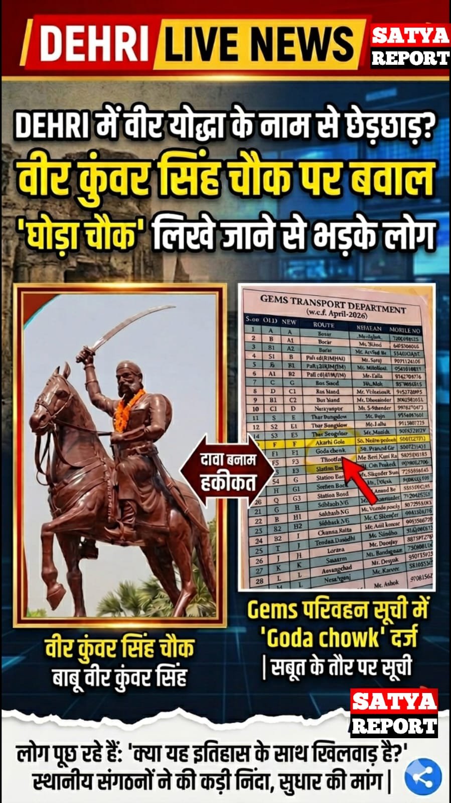 हिंदी समाचार | वीर कुंवर सिंह चौक को... घोड़ा...