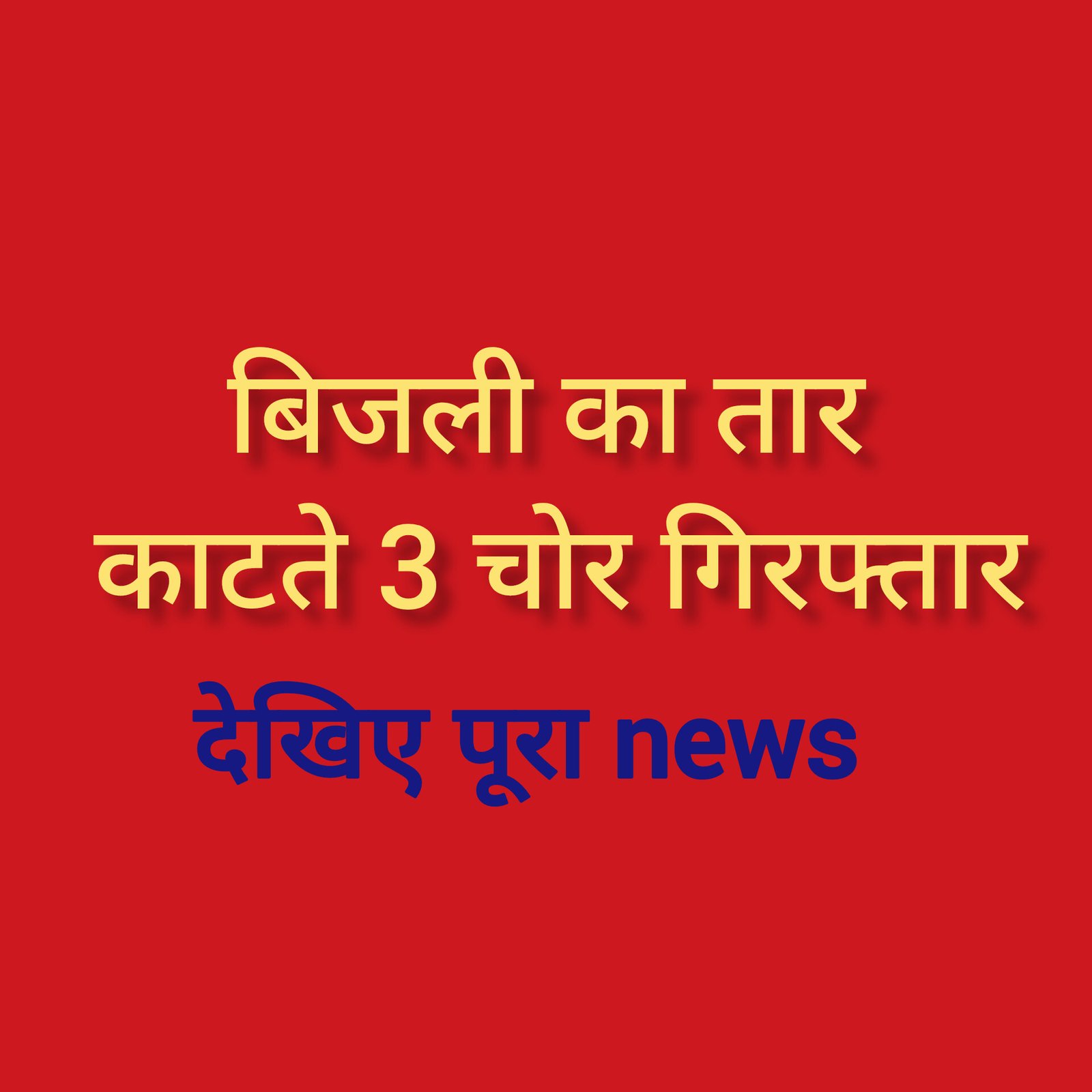 हिंदी समाचार |बिजली का तार काटते 3 चोर...